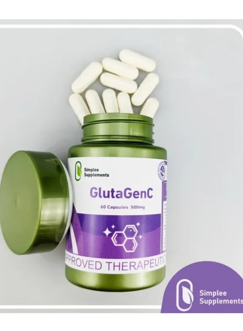 Simplee Supplements GlutaGenC Premium Antioxidant Capsules | Glutathione Formula | 500mg | 60 Capsules - Image 2